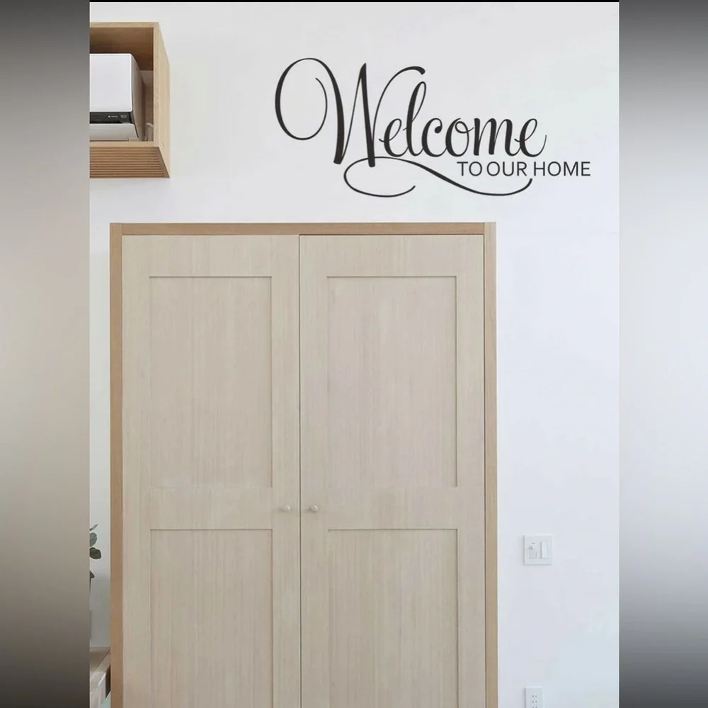 Wall Sticker Welcome to Our Home Self Adhesive Waterproof Wall Art Decal Decor